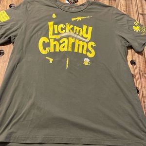 Grunt Style Lick My Charms Olive Green Short Sleeve T Shirt Size 3XL